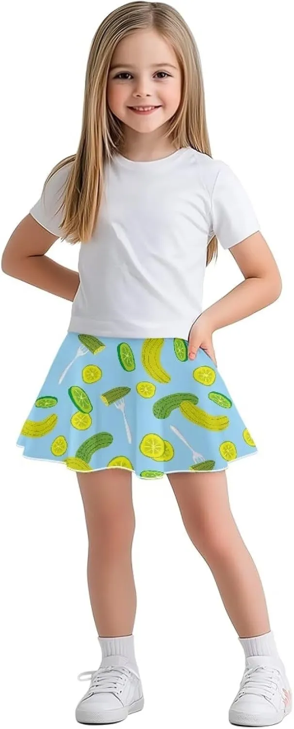 2-in-1 Tennis Skirts for Girls with Pockets Kids Built in Shorts Athletic Skorts Size 5-14