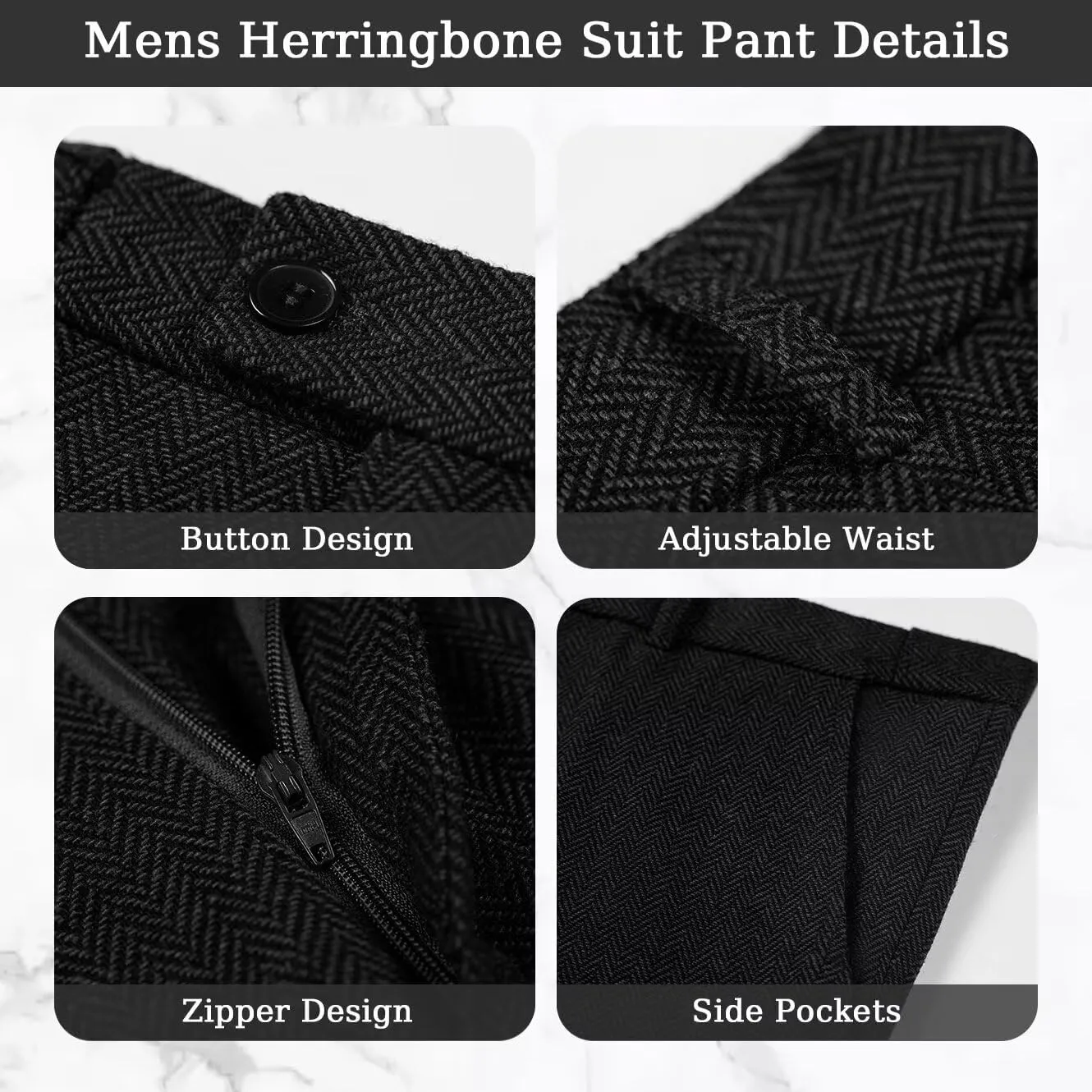 3 Pieces Retro Brown Mens Tweed Suit Slim Fit Wedding Suit Grooms Tuxedos Prom Wool Suits Jacket Vest Pants Set