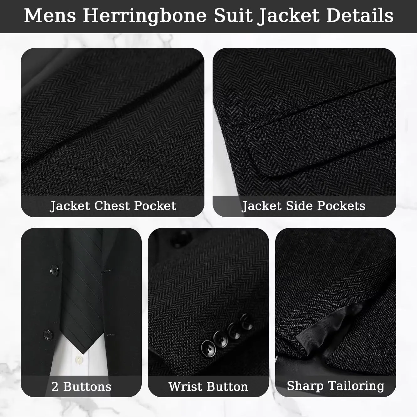 3 Pieces Retro Brown Mens Tweed Suit Slim Fit Wedding Suit Grooms Tuxedos Prom Wool Suits Jacket Vest Pants Set