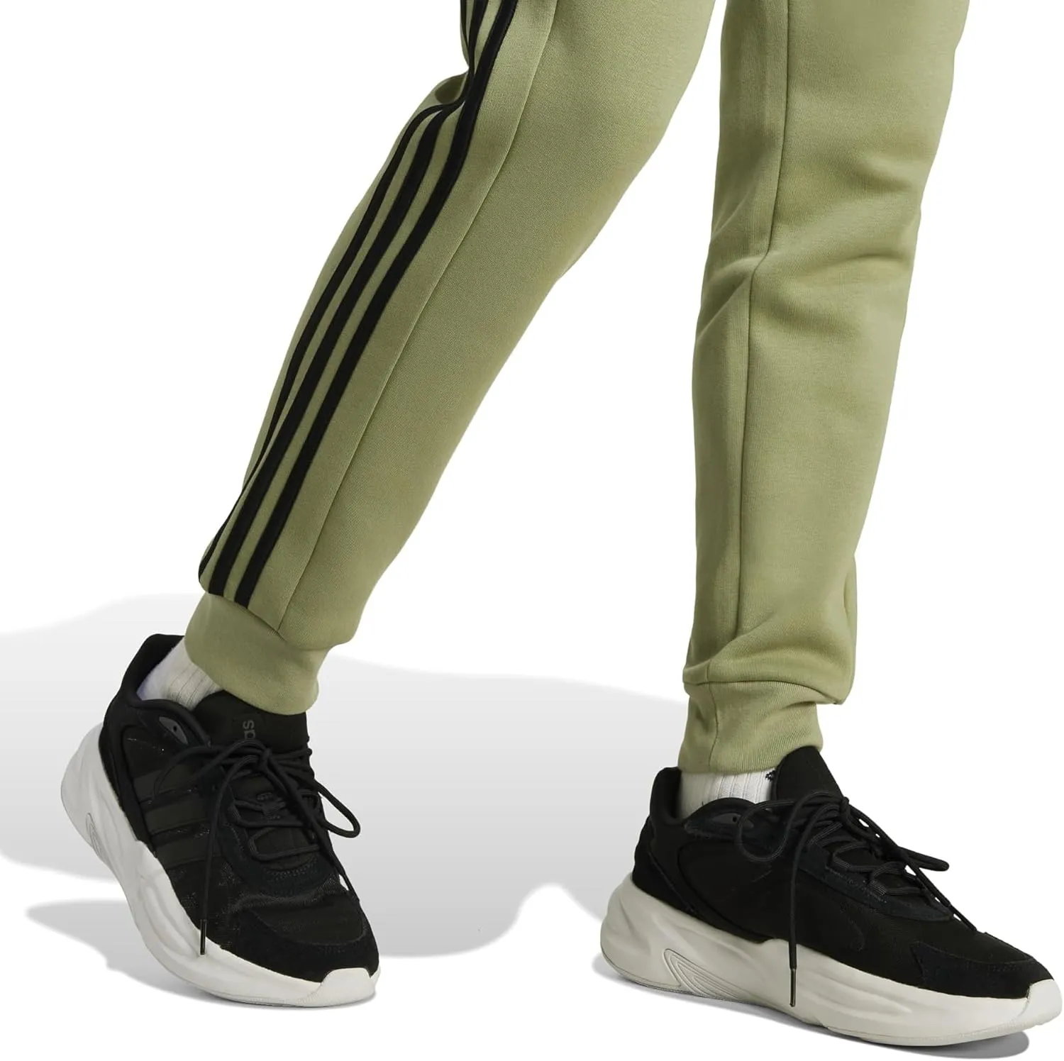 adidas Men's Essentials Fleece 3-Stripes Tapered Cuff Pants