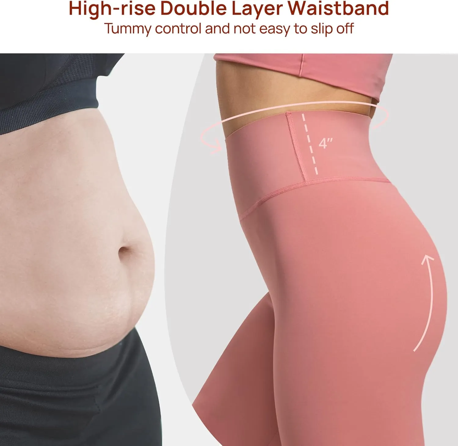 AKASO Womens High Waisted Yoga Pants, 7/8 Length Workout Leggings Naked Feeling Tummy Control Tights