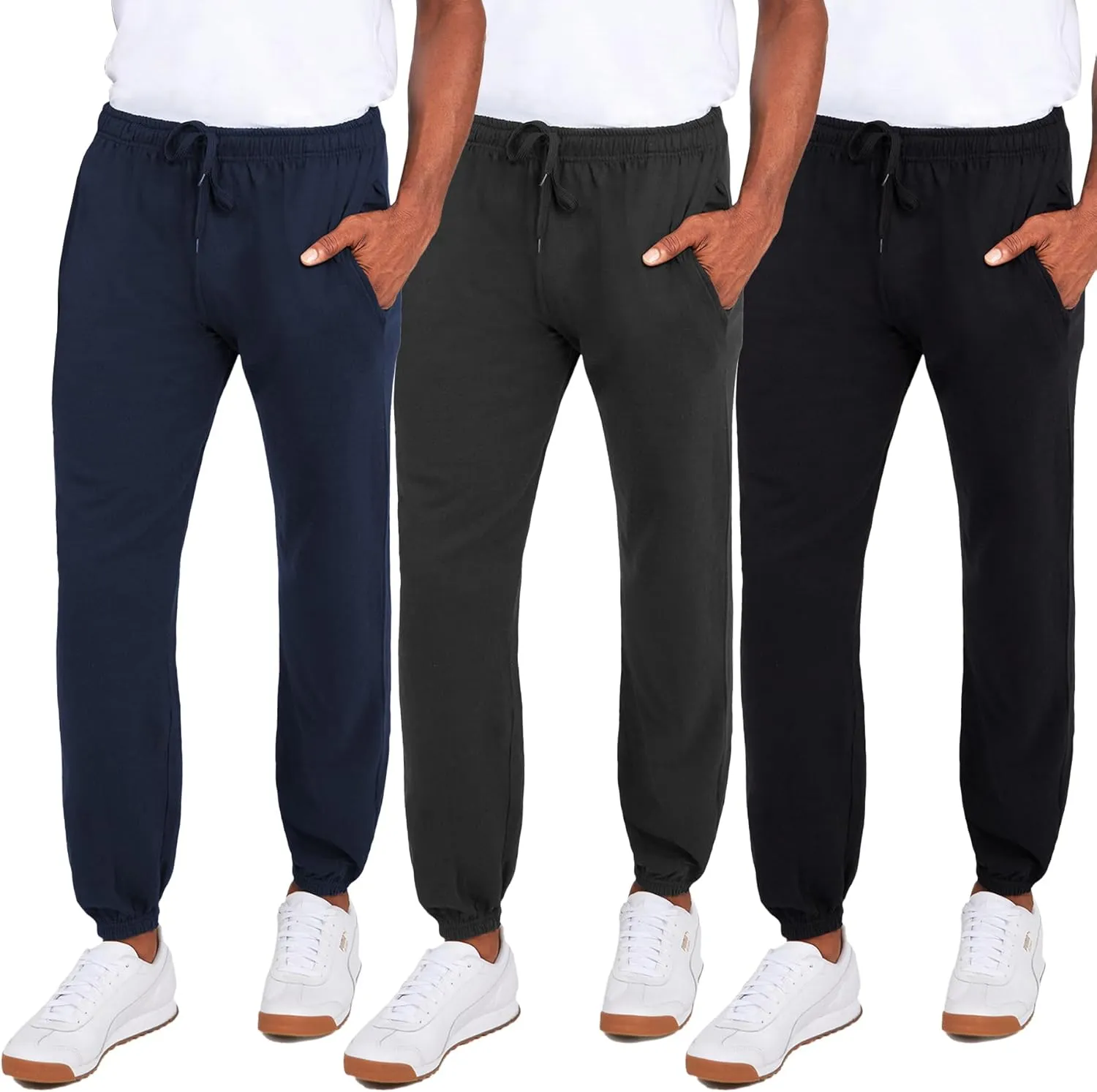 Andrew Scott Men's Fleece Joggers Pants | Multi Pack | Athletic Loose-fit Sweatpants for Workout, Running, Training