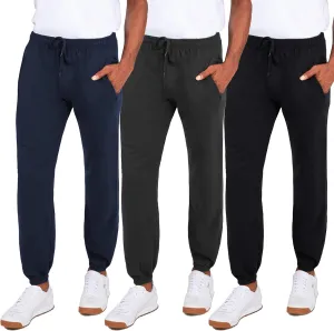 Andrew Scott Men's Fleece Joggers Pants | Multi Pack | Athletic Loose-fit Sweatpants for Workout, Running, Training