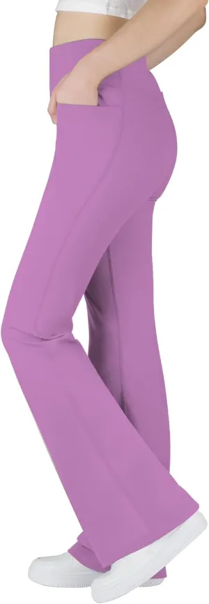 BIG ELEPHANT Girl's Flare Leggings with Pockets, Kids Bootcut Yoga Pants, High Waisted Bell Bottoms for Dance