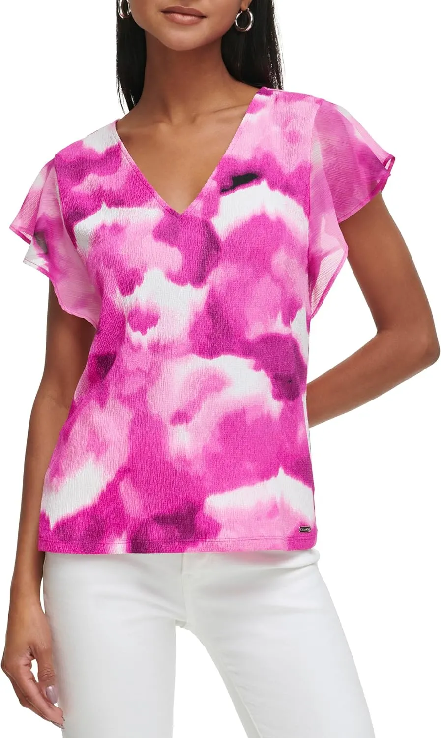 Calvin Klein Women's Plus Printed Sleeveless Knit Top