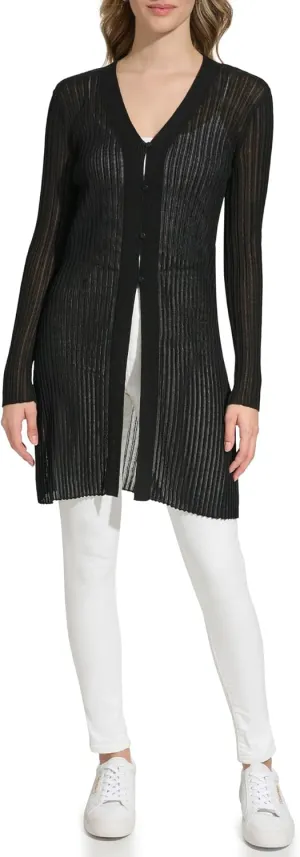 Calvin Klein Women's Sheer Long Cardigan