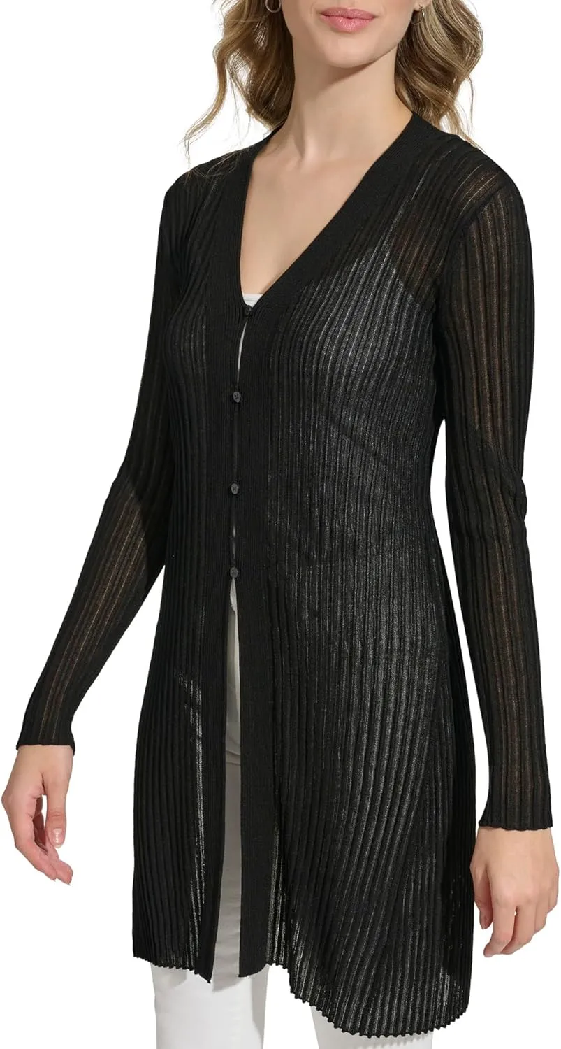 Calvin Klein Women's Sheer Long Cardigan