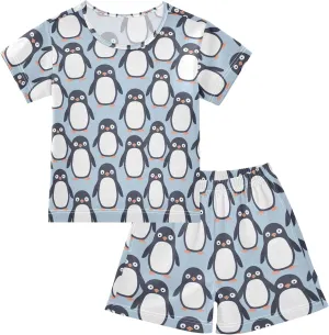 Cartoon Capybara with Pink Hearts Summer Cute Pajama Sets, Short Sets for Daily Wears and Sleep Wears