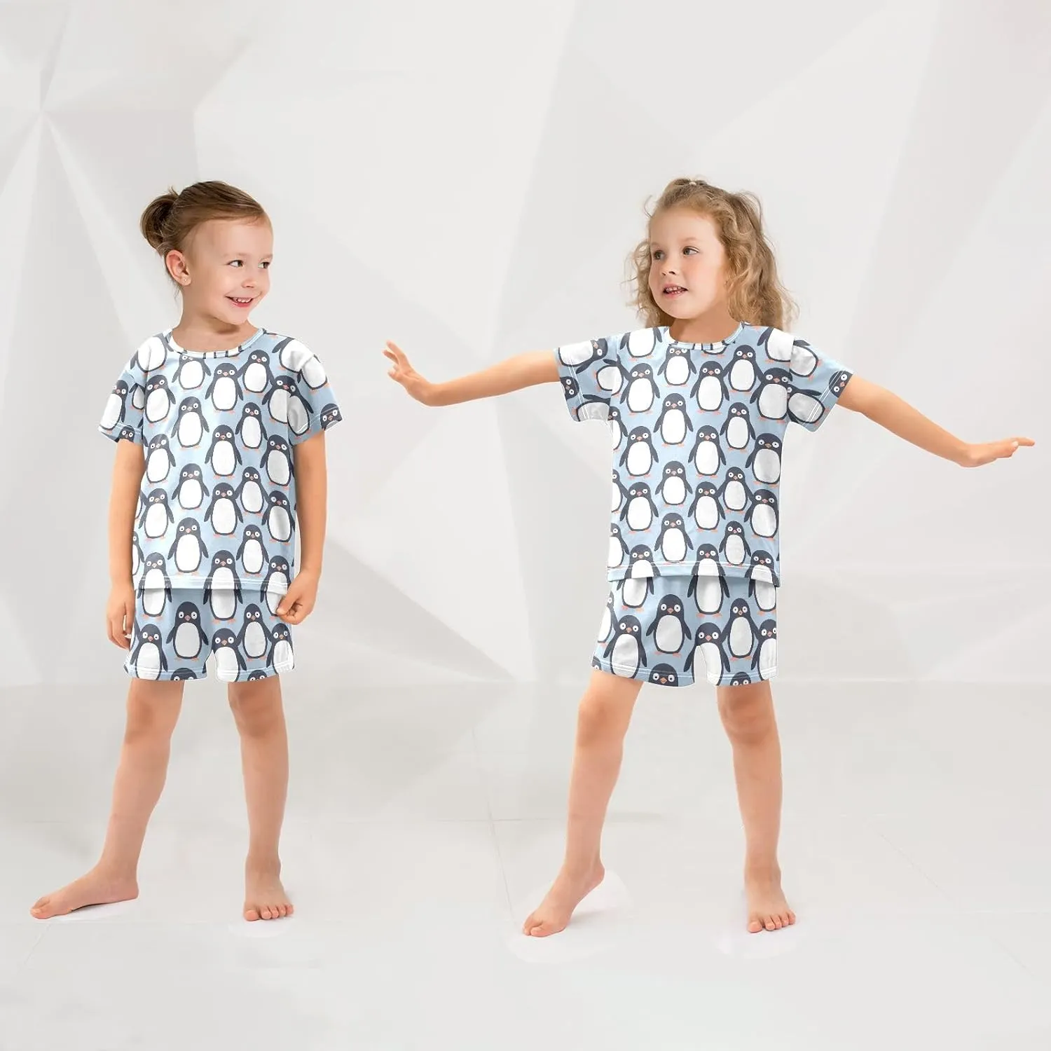 Cartoon Capybara with Pink Hearts Summer Cute Pajama Sets, Short Sets for Daily Wears and Sleep Wears