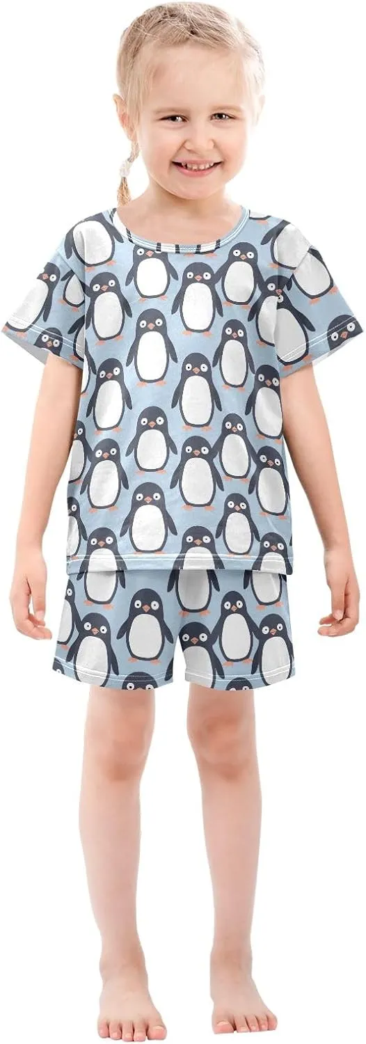Cartoon Capybara with Pink Hearts Summer Cute Pajama Sets, Short Sets for Daily Wears and Sleep Wears