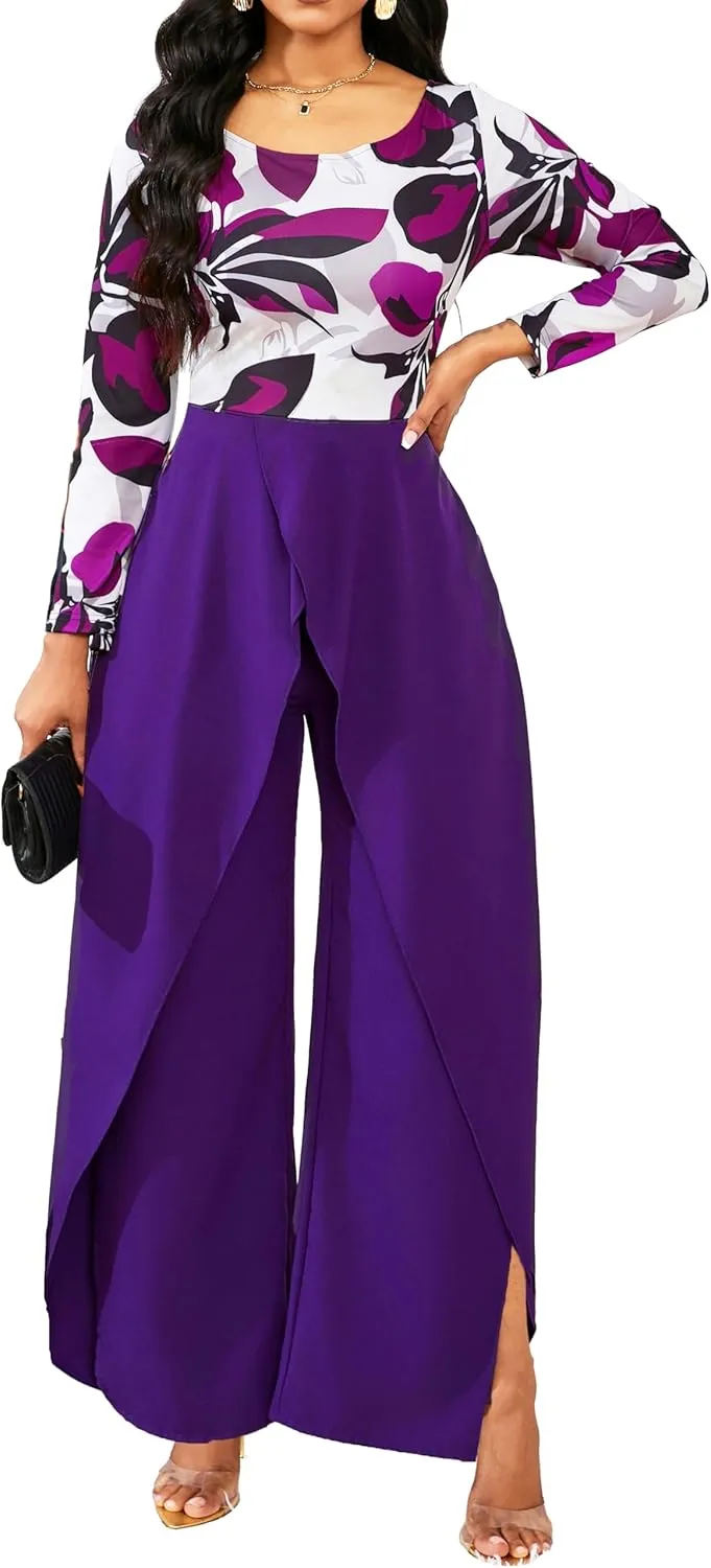 Casua Jumpsuit for Women Sexy Hight Waist Straight Long Pants Wide Leg Pants Womens One Piece Outfits