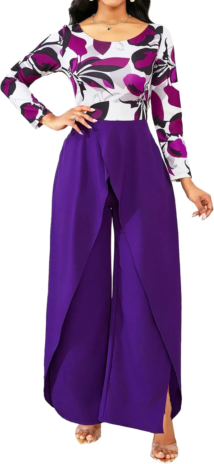 Casua Jumpsuit for Women Sexy Hight Waist Straight Long Pants Wide Leg Pants Womens One Piece Outfits
