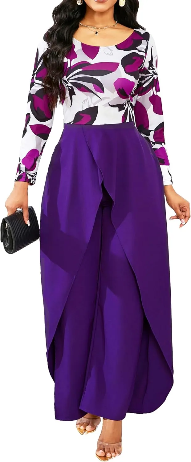 Casua Jumpsuit for Women Sexy Hight Waist Straight Long Pants Wide Leg Pants Womens One Piece Outfits