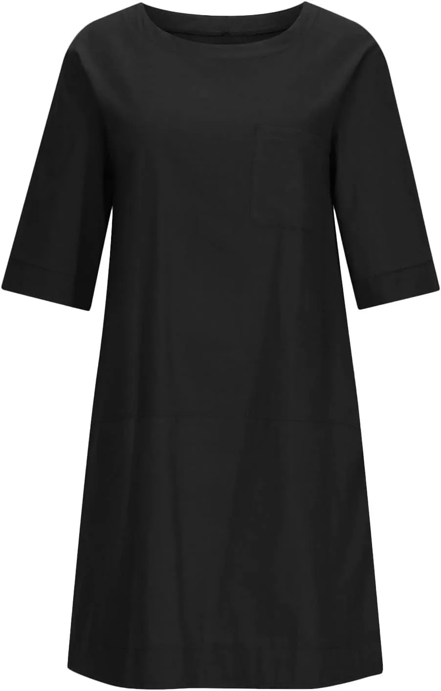 Cotton Linen Dresses for Women Casual Summer 2023 Fashion t-Shirt Midi Dress Half Sleeve Crewneck Loose Baggy Sundress