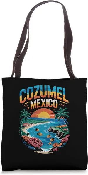 Cozumel Mexico Beaches Retro Cool Distressed Graphic Gift Tote Bag
