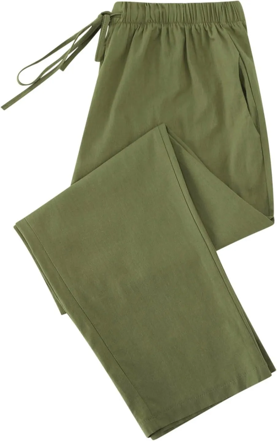 DASAYO Linen Pants Women Drawstring Elastic Waist Ankle Length Straight Leg Pants with Pockets Summer Outfits Fahsion 2025