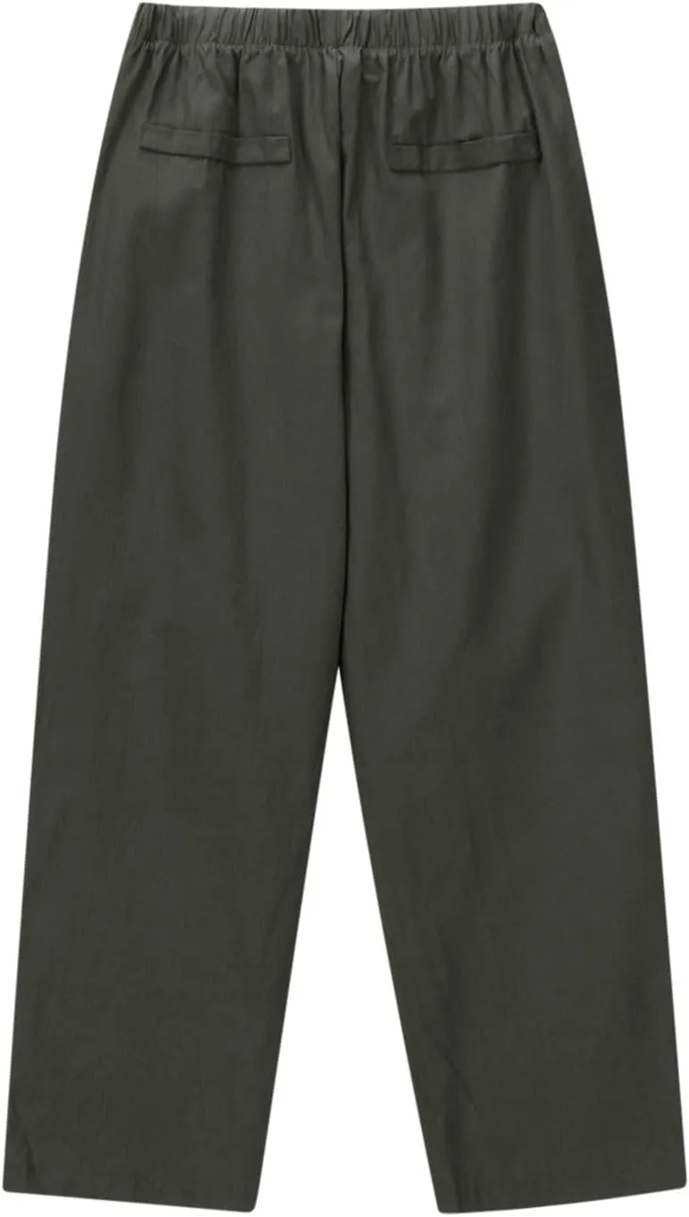 DASAYO Linen Pants Women Drawstring Elastic Waist Ankle Length Straight Leg Pants with Pockets Summer Outfits Fahsion 2025