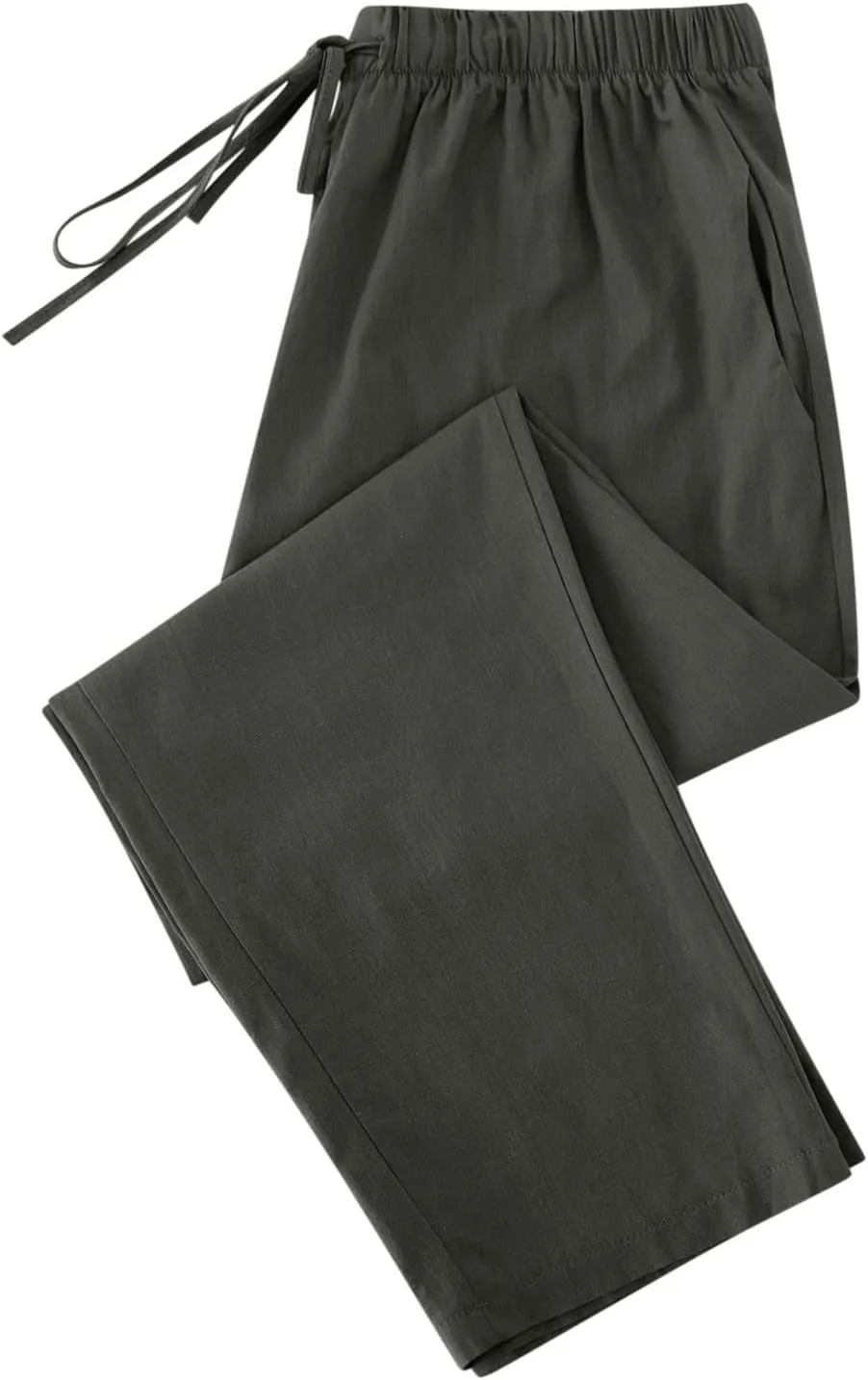 DASAYO Linen Pants Women Drawstring Elastic Waist Ankle Length Straight Leg Pants with Pockets Summer Outfits Fahsion 2025