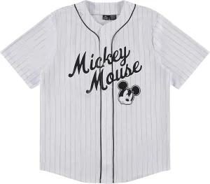 Disney Mickey Mouse Men's Baseball Jersey - Mens Classic Mickey Mouse, Donald Duck and Buzz Lightyear Baseball Jersey Shirt