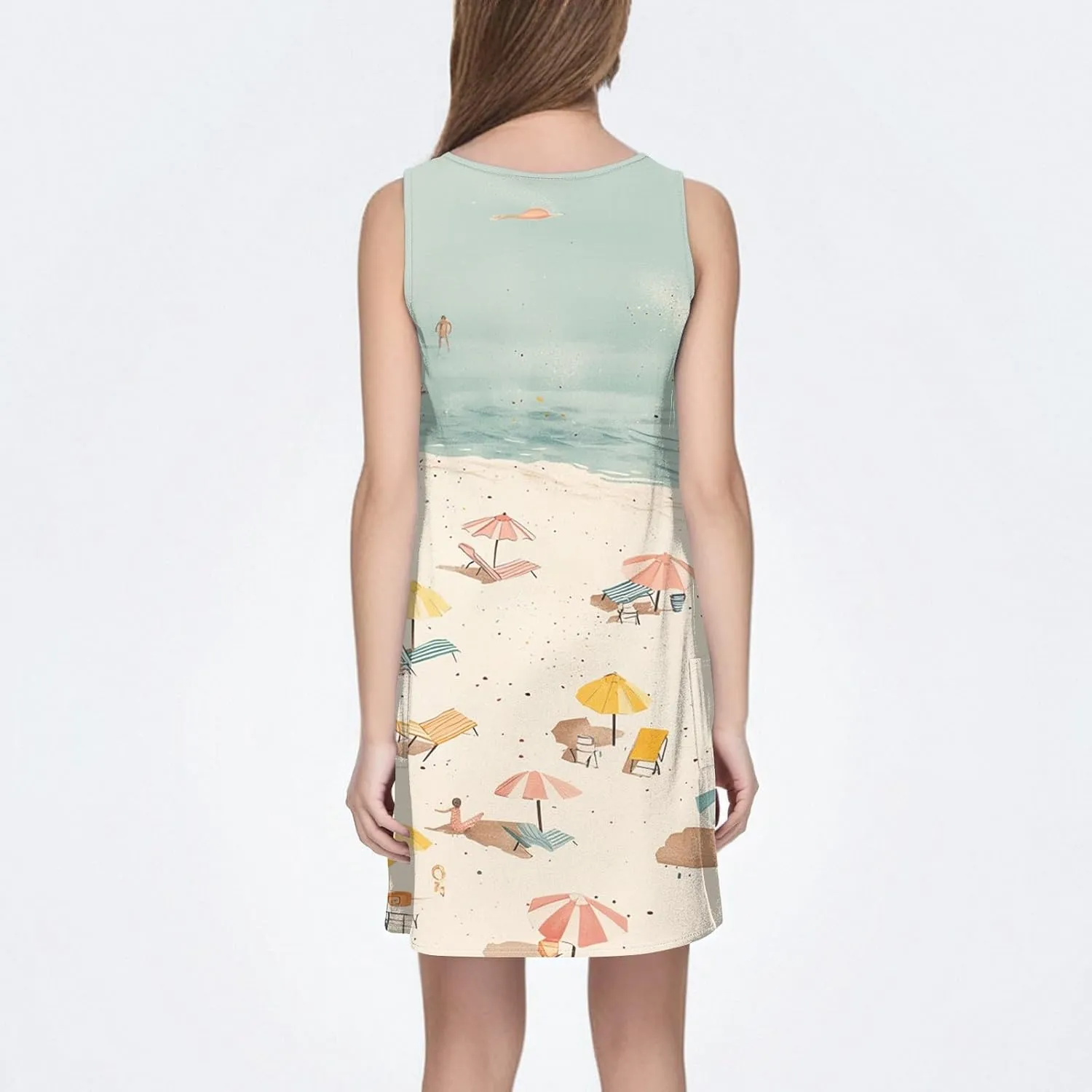 Dresses for Women 2025 Summer Beach Vacation Clothes Spring Sleeveless V Neck Casual Sundresses