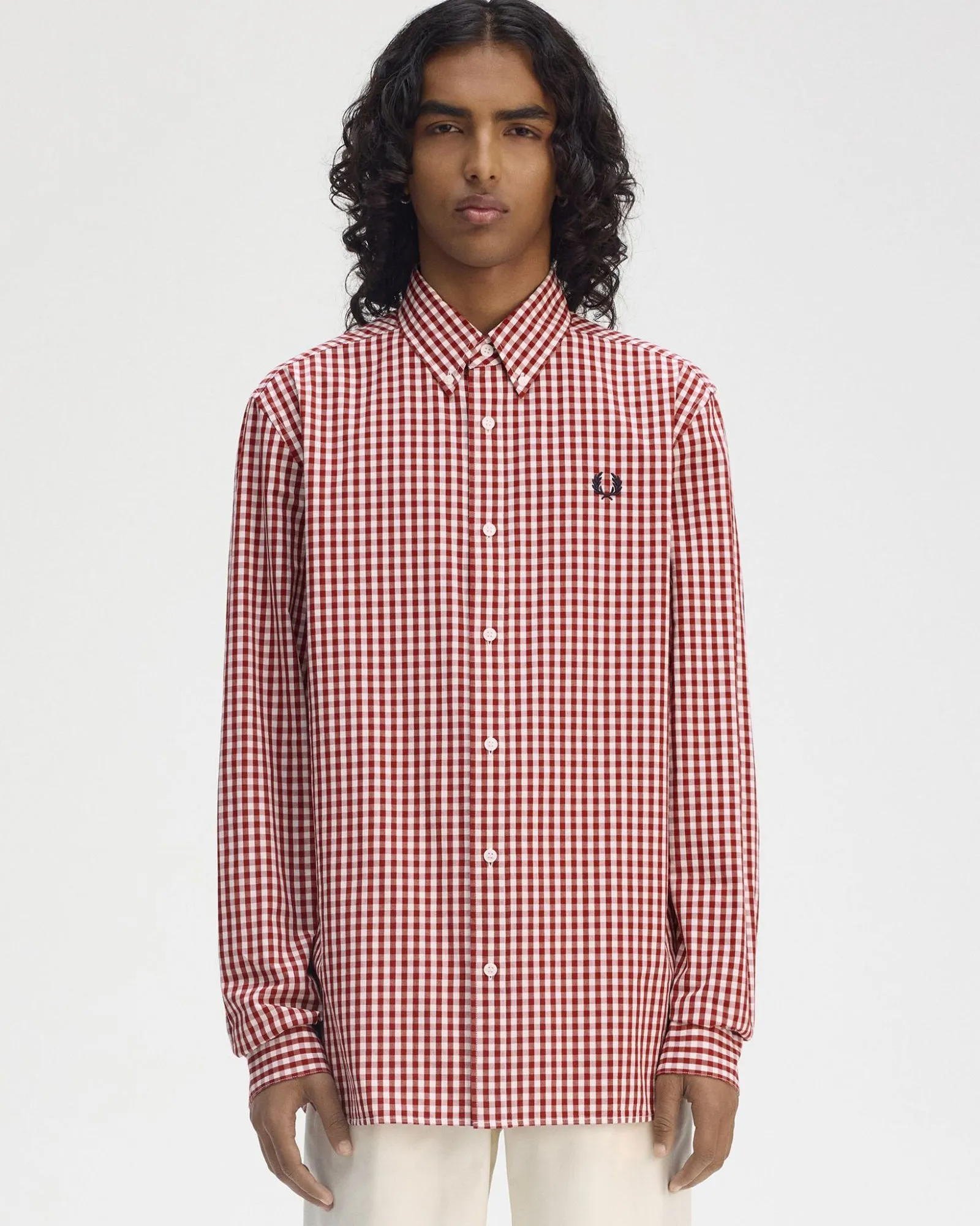 Fred Perry Gingham Shirt - Burnt Red