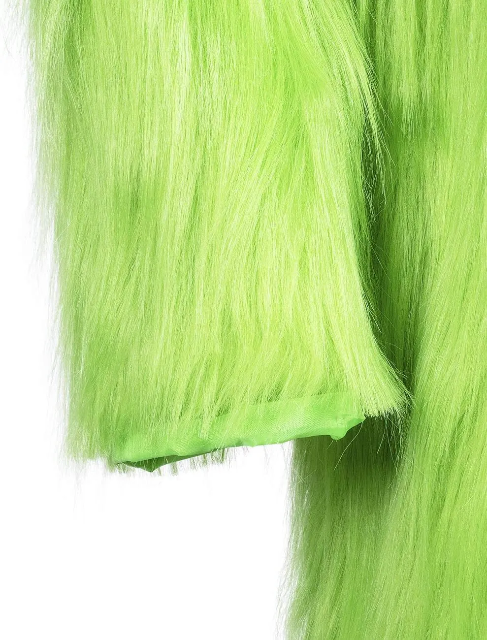Green Furry Pants Adults Green Furry Jumpsuit Onesie Costume Christmas Halloween Cosplay Accessory