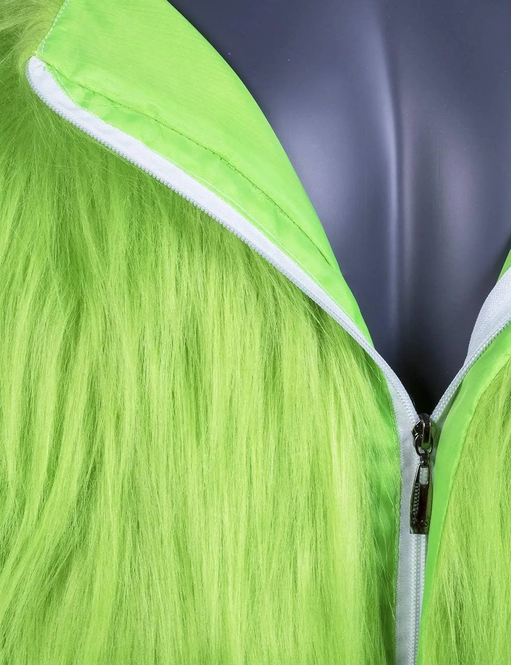 Green Furry Pants Adults Green Furry Jumpsuit Onesie Costume Christmas Halloween Cosplay Accessory