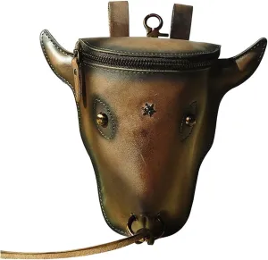 Head Layer Leather Leather Waist Bag Men'S Retro Cool Cow Head Hanging Bag Wear Waist Belt Slim Running Belt Waist Pack (Brown, One Size)