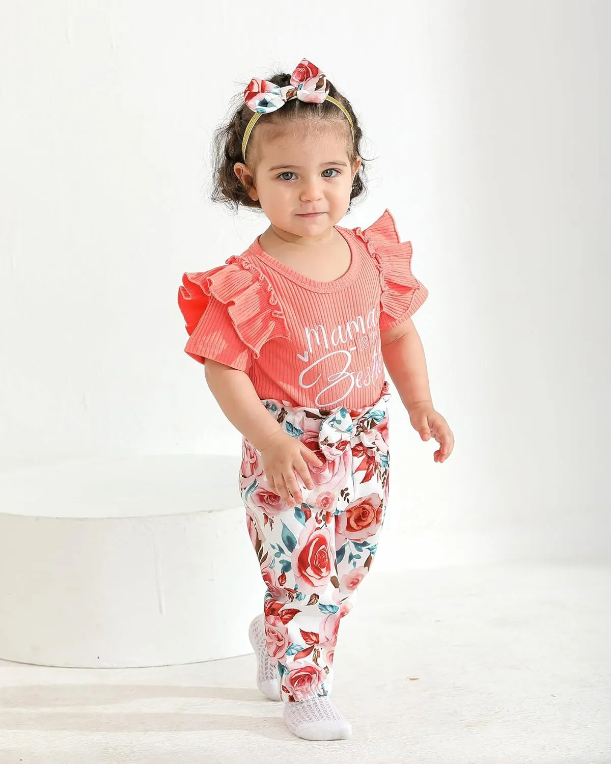 Infant Baby Girl Clothes Newborn Girl Outfit Long Sleeve Romper Pants Set Cute Baby Clothes for Girls Fall/Winter