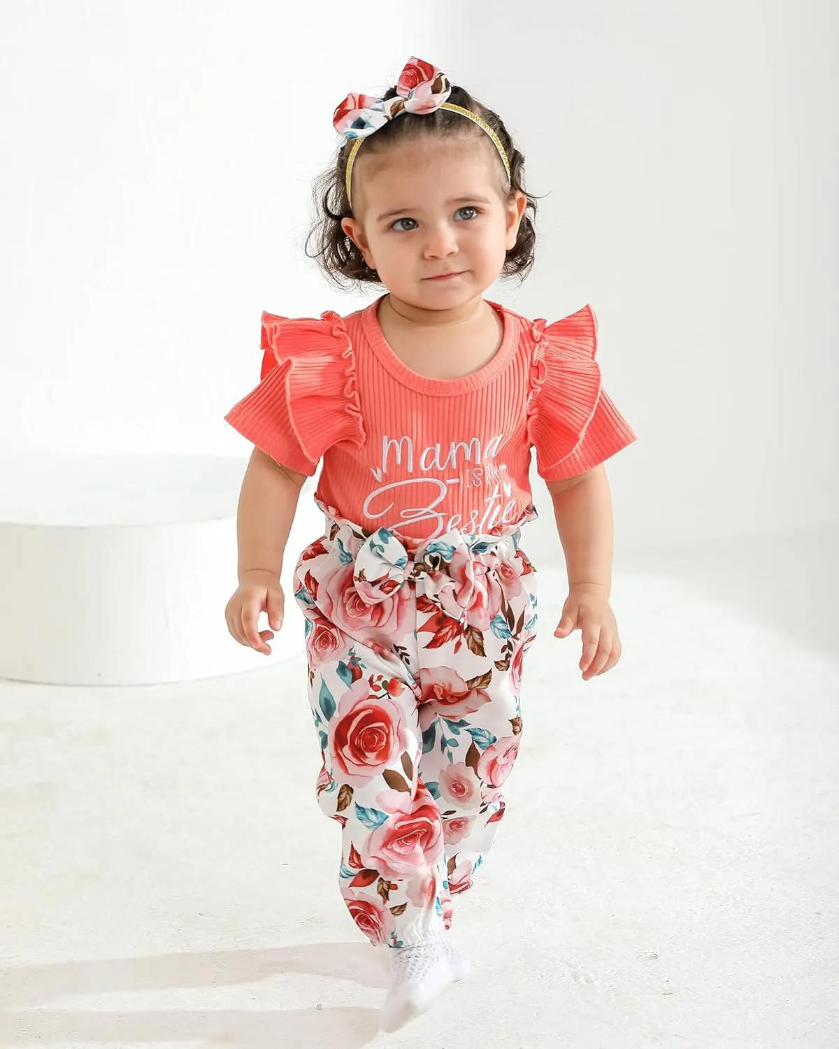 Infant Baby Girl Clothes Newborn Girl Outfit Long Sleeve Romper Pants Set Cute Baby Clothes for Girls Fall/Winter