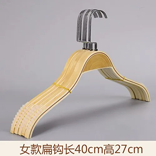Kexinfan Hanger Clothing Store Adult Children'S Clothing Hanger Non-Slip Solid Wood Home Cool Hanger Hanging Clip Wooden Clothing Support, 10, Women'S Plywood Hanger Oil - Flat Hook