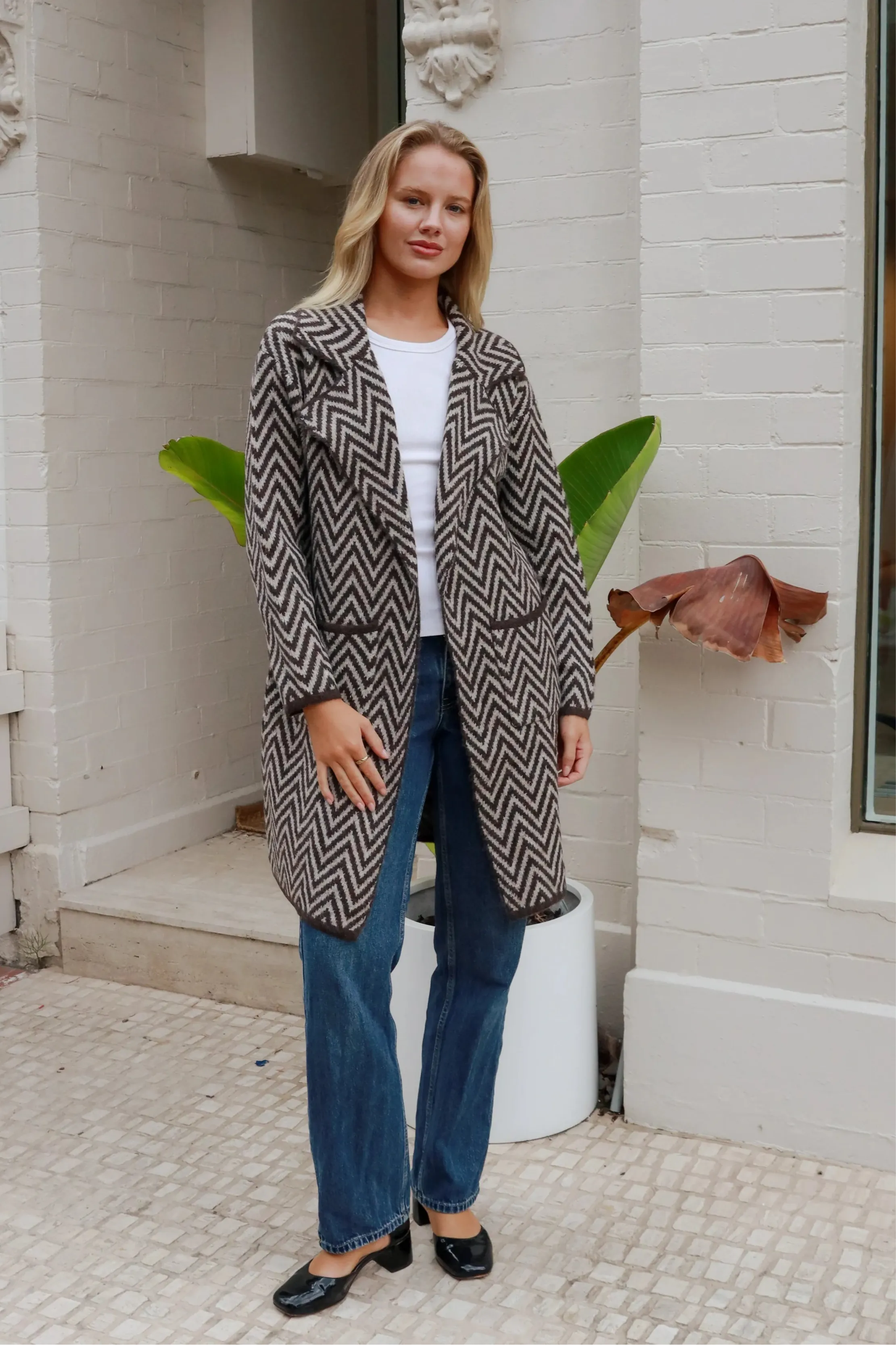 KIA KNIT JACKET CHOCOLATE