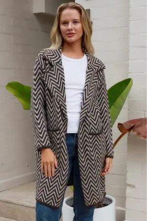 KIA KNIT JACKET CHOCOLATE