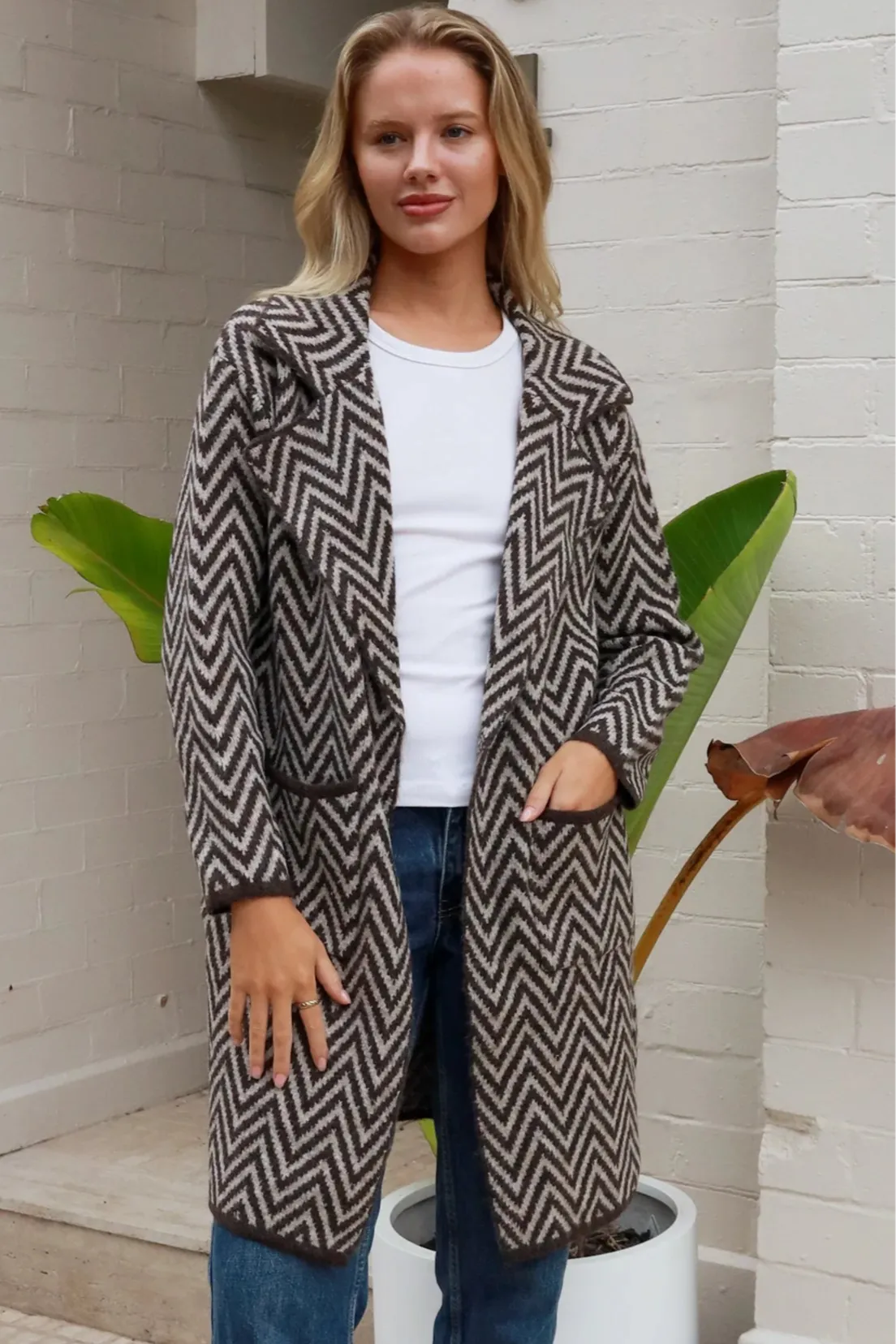 KIA KNIT JACKET CHOCOLATE