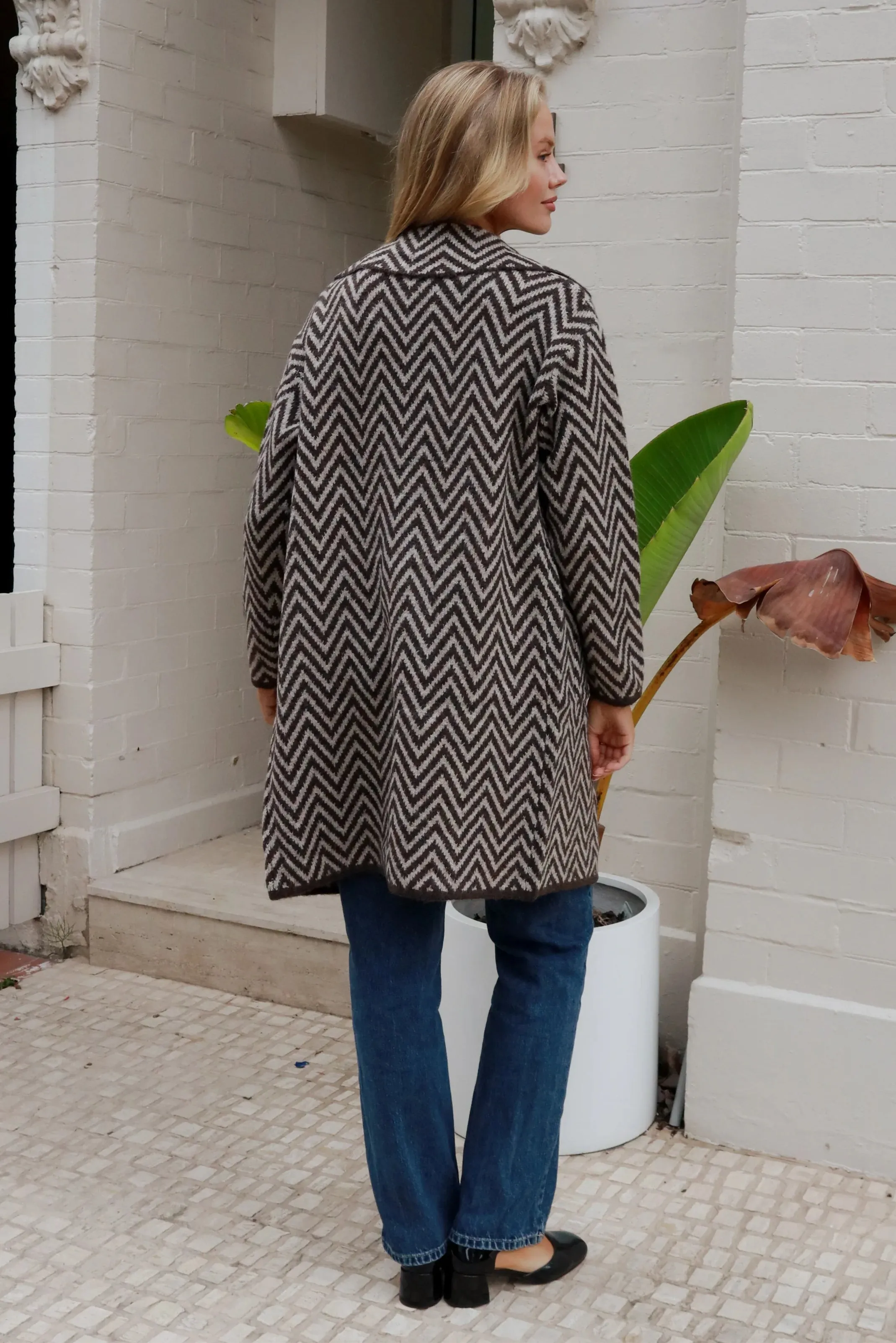 KIA KNIT JACKET CHOCOLATE