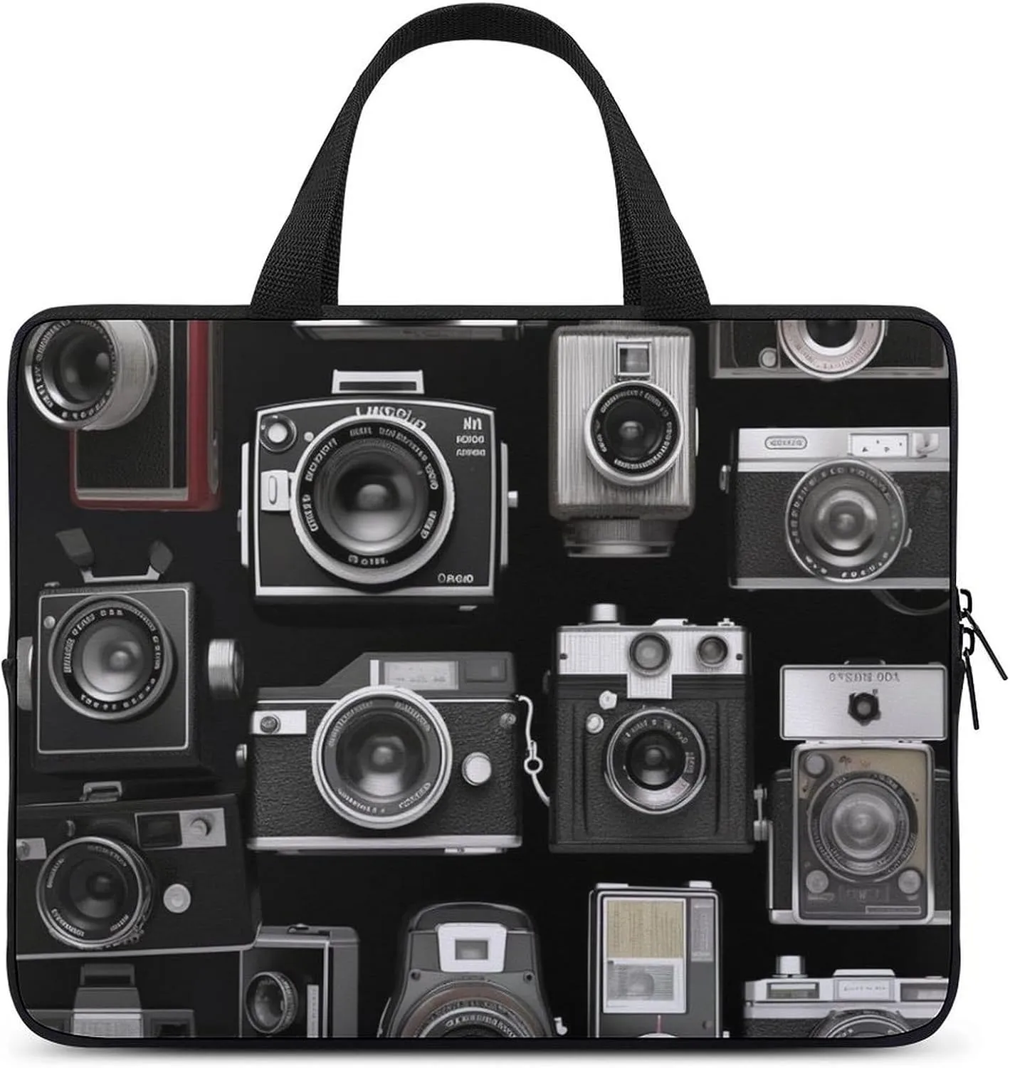 Laptop Case Sleeve Shockproof Computer Carrying Bag Retro Cool Camera Collection Laptop Bag Tote Lightweight Notebook Case Cover Traveling Briefcase Handle Bags for Travel Business 12inch
