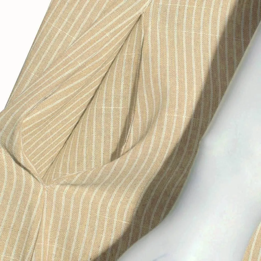 Linen Dresses for Women Summer Striped Sleeveless Crewneck Midi Dresses Casual Tshirt Dress with Pockets