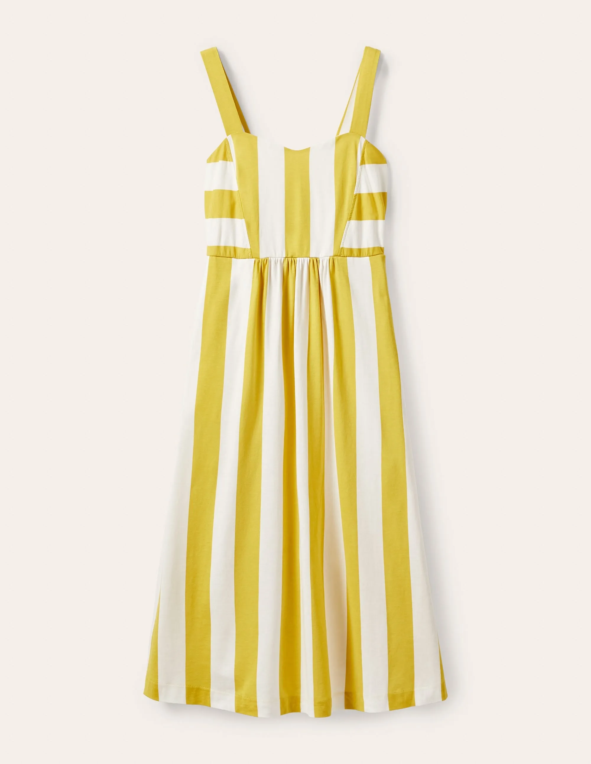 Lucy Jersey Stripe Dress-Chartreuse Ivory Stripe