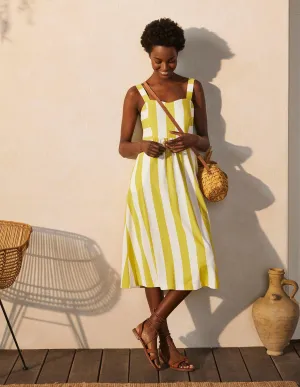Lucy Jersey Stripe Dress-Chartreuse Ivory Stripe