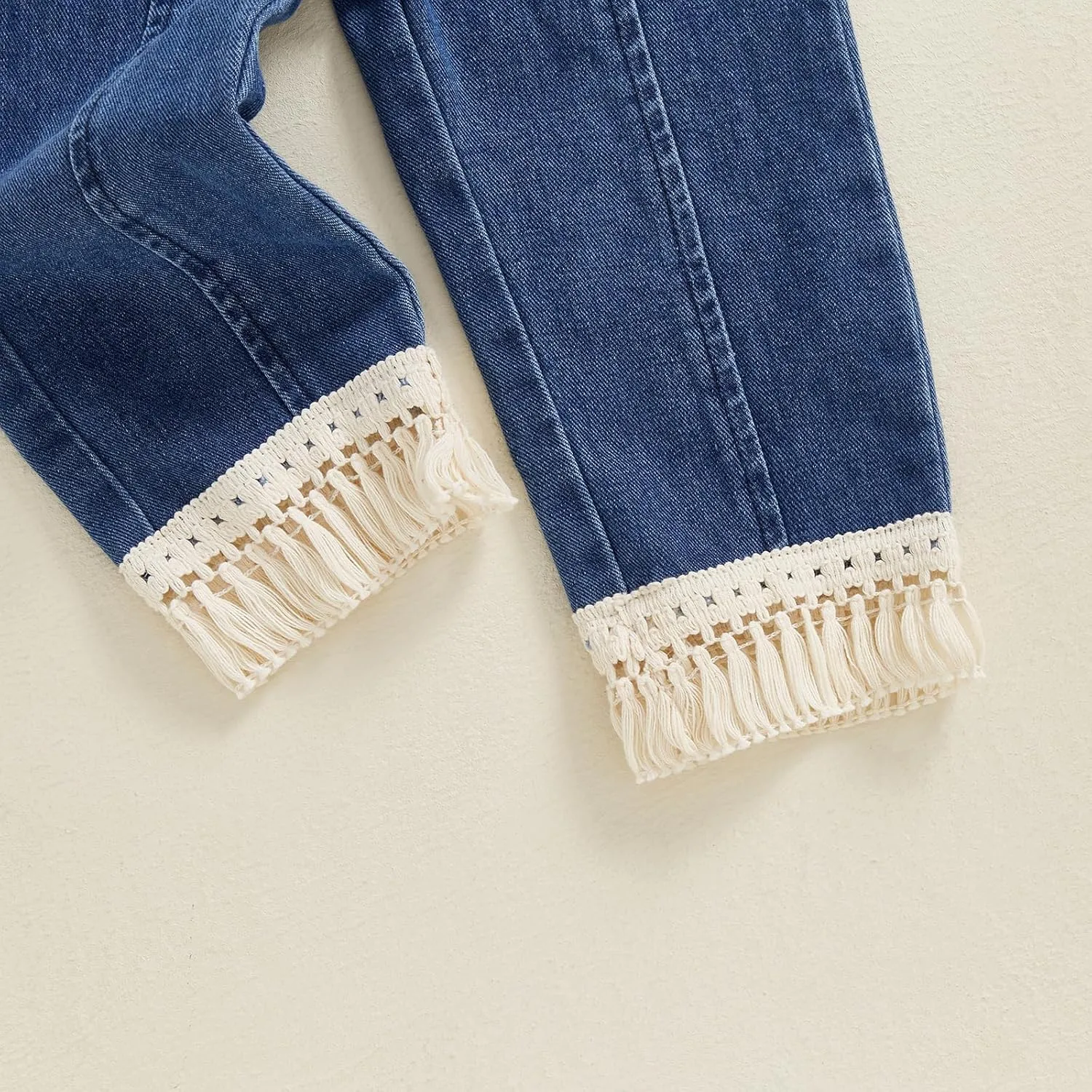 Madjtlqy Baby Girl Clothes Toddler Summer Outfits Tassel Camisole and Denim Pants Jeans 6 12 18 24 Months 2t 3t