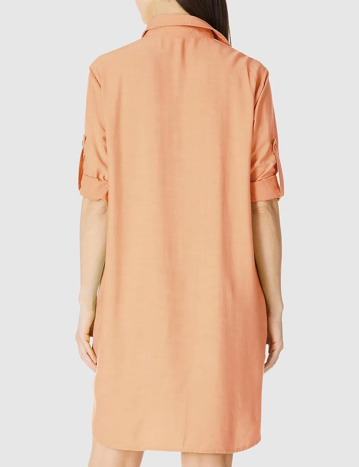 MANAIXUAN Women's Shirt Dress V Neck Long Sleeve Loose Casual with Pockets Front Button