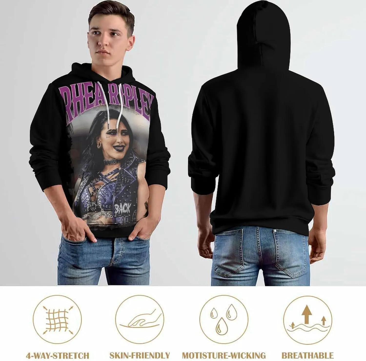 Man's Long Sleeve Pullover Hoodie Clothes Fashion Hooded Sportswear Outfits