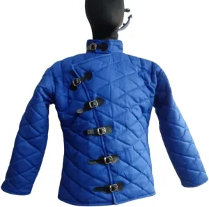 Medieval Viking Gambeson Coat - Thick Padded Cotton in Short Full-Sleeve Aketon | LARP Cosplay Armor for Halloween Costume