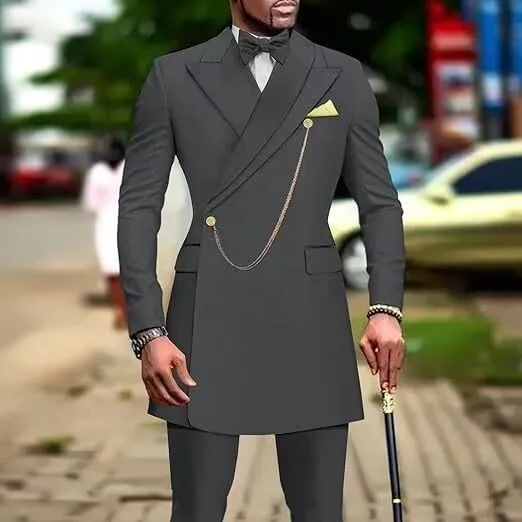 Men African Suit Set 2 Pieces Wedding Formal Clothing Slim Fit Ankara Blazer Jacket and Dashiki Pants Outfits Suit Outwear