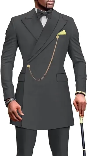 Men African Suit Set 2 Pieces Wedding Formal Clothing Slim Fit Ankara Blazer Jacket and Dashiki Pants Outfits Suit Outwear