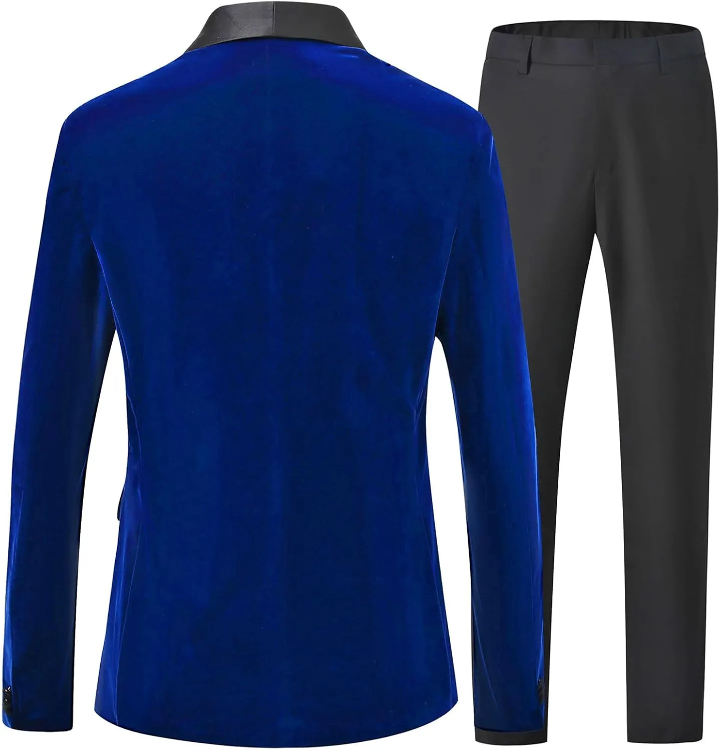 Men's 2 Piece Tuxedo Suits Set Slim Fit Velvet Suit Party Dinner Blazer & Pants for Prom Wedding