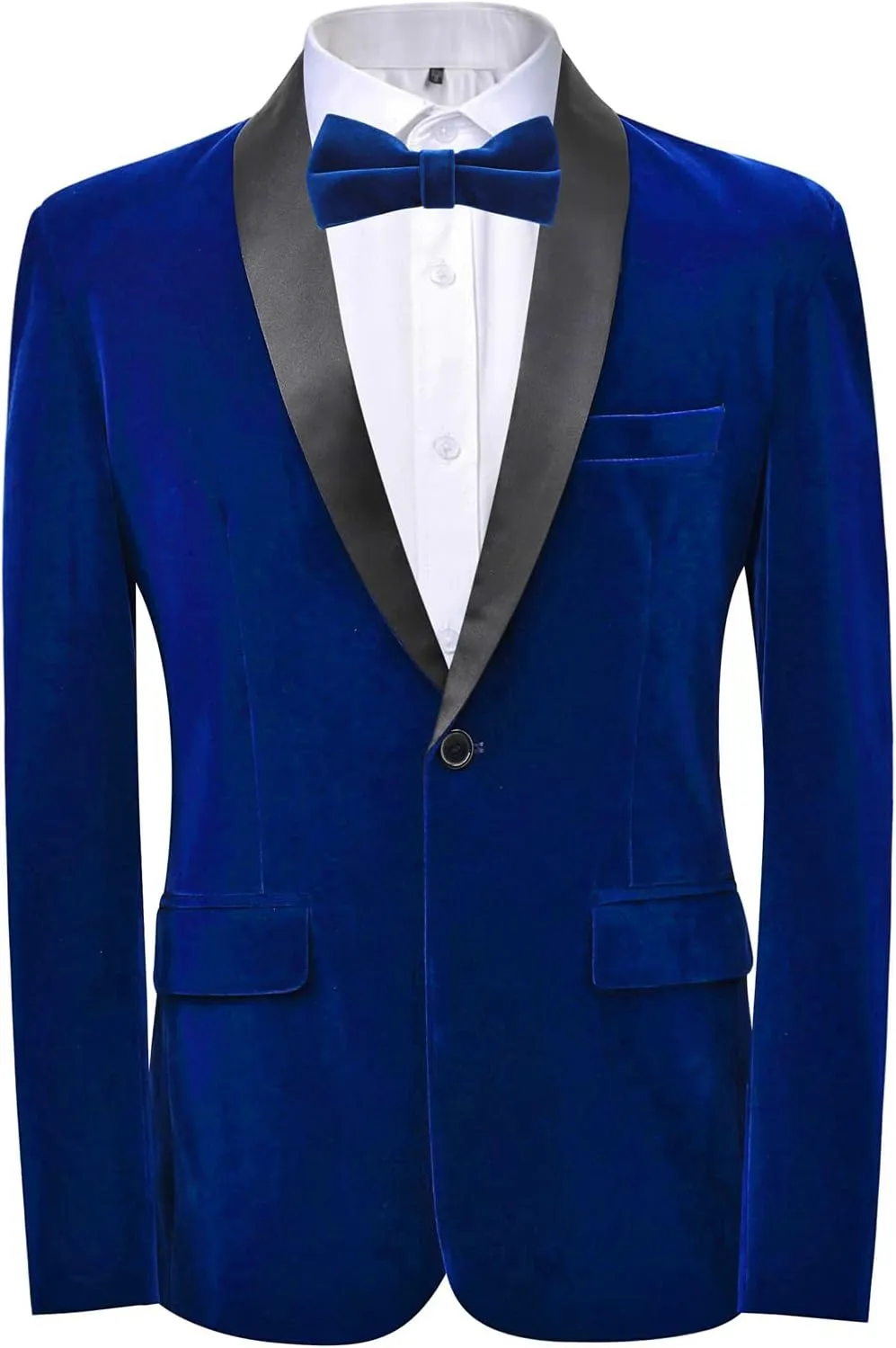 Men's 2 Piece Tuxedo Suits Set Slim Fit Velvet Suit Party Dinner Blazer & Pants for Prom Wedding