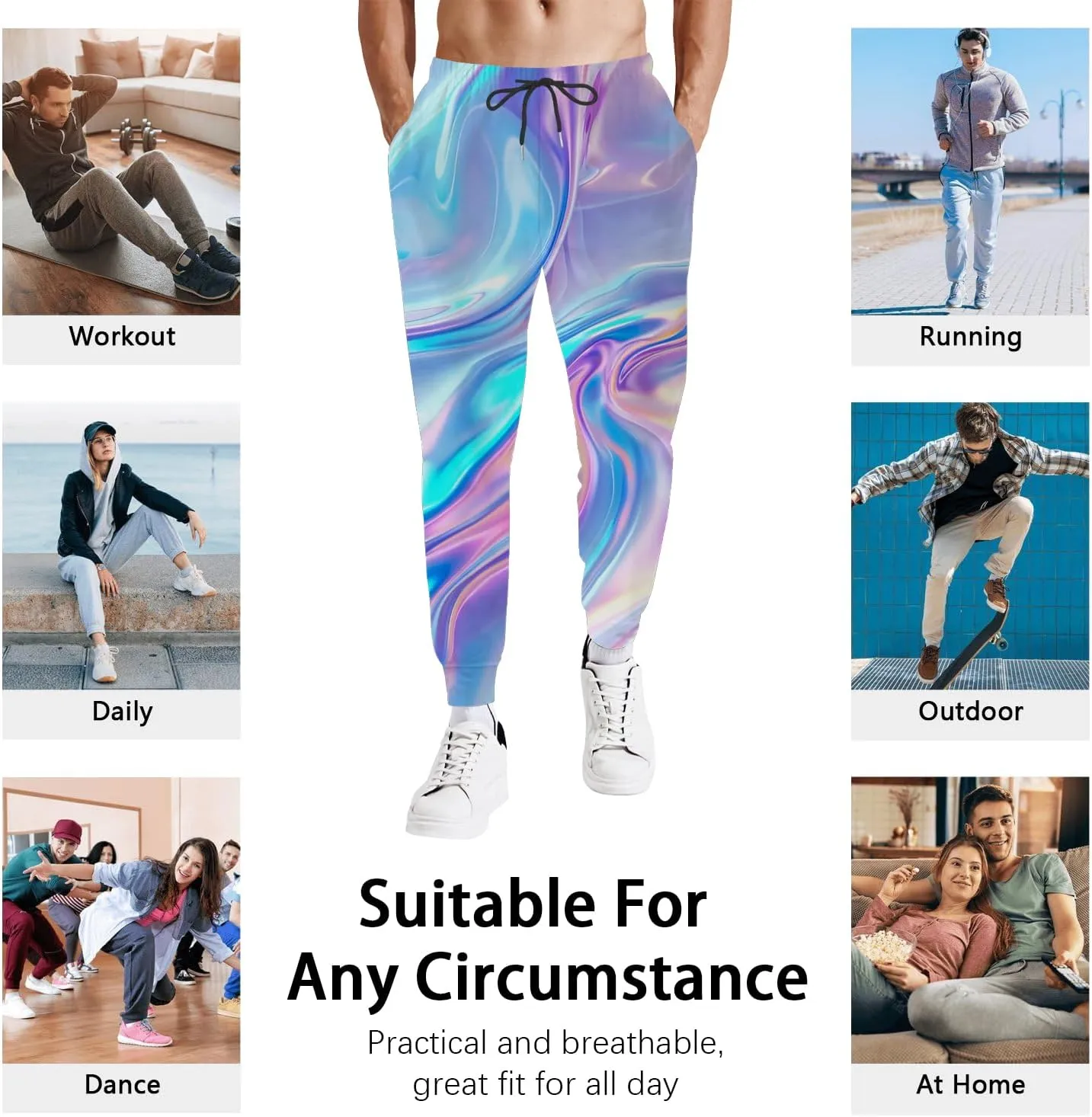 Mens Jogger Pants 80s Outfit for Men Costumes Sweatpants 90s Outfit for Men Casual Sports Track Pants