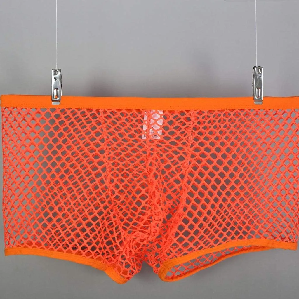 Mens Lace Mesh Underwear Rise Bulge Under Panties Boxer Briefs Stretch Boyfriend Boxer Underpants Sexy Bikini Briefs