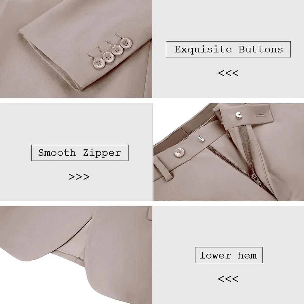 Mens Suits 3 Pieces Slim Fit Groomsmen Wedding Suit for Men Notched Lapel Formal Prom Tuxedos Jacket Pants Vest Set